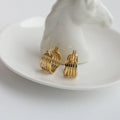 Fenny 18K PVD Plated Wholesale Hot Seller Retro Trendy Exaggerated Hollow Band Stainless Steel Hoop Earring for Women