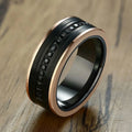 Rose Gold Wedding Engagement Band Diamond Men Women Jewelry Matte Finish Comfort Fit Zircon Tungsten Carbide Steel for Couple