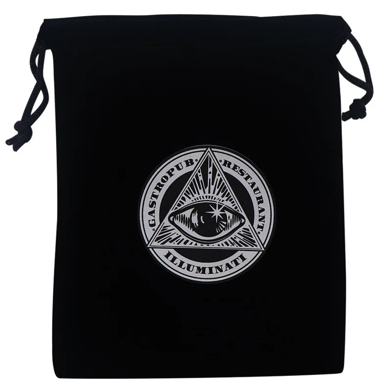 New Tarot Brand Velvet Bag Black Band Mouth Storage Bag Five-star Carol Brand Band Pocket Board Game Card Set Card Storage