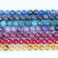Wholesale Natural Faceted Round Gemstone Loose Beads Cut Stone  Bead Strand for DIY Jewelry Making  6MM 8MM 38CM