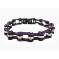 Motorcycle Biker Chain Bracelet Ladies Bling Bracelet Purple & Black Color Link 316 Stainless Steel Bicycle Biker Jewelry