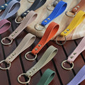 Wholesale Metal Keyring Gift Custom Logo Multicolor Faux Leather Keychain Blank Promotional Keychains