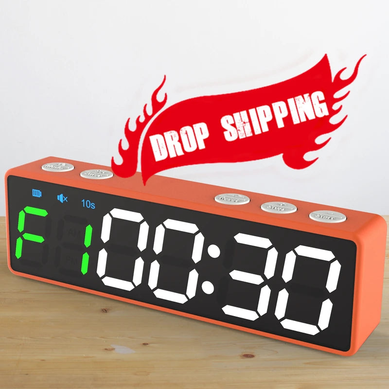 Customized Frame Color Portable Mini Magnetic Rechargeable Sports Digital Countdown Timer LED Gym Fitness Interval Workout Timer