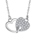 Wholesale Hollow Iced Out Necklaces Jewelry Gifts Women Rhodium Plated Romantic Cubic Zirconia Necklace 925 Silver Heart Shape