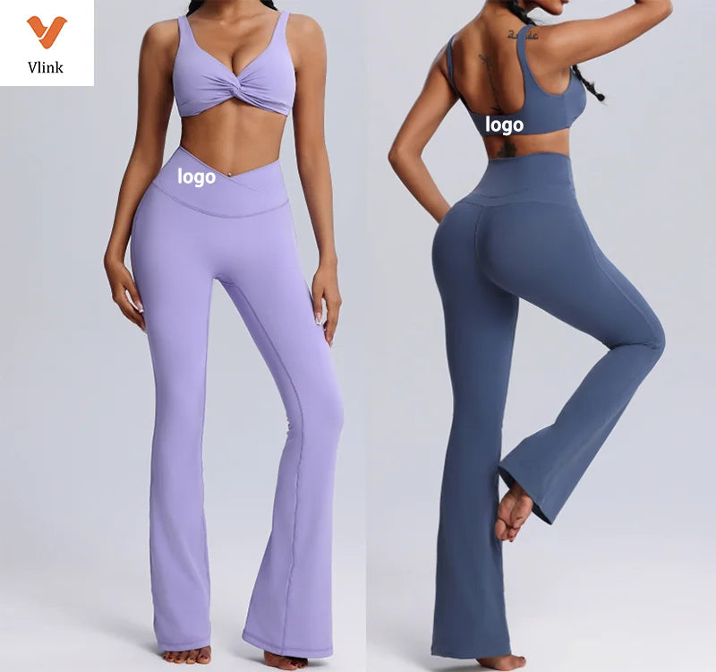 2026 Yoga Leggings Sets for Women  Sustainable Striped  Quick Dry Yoga Set 2 Pc  Butt Matching Yoga Set