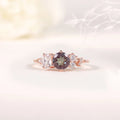 OL1004 Competitive Pricing Classic Round Cut 6mm Lab Alexandrite 925 Sterling Silver Dainty Finger Rings for Girls