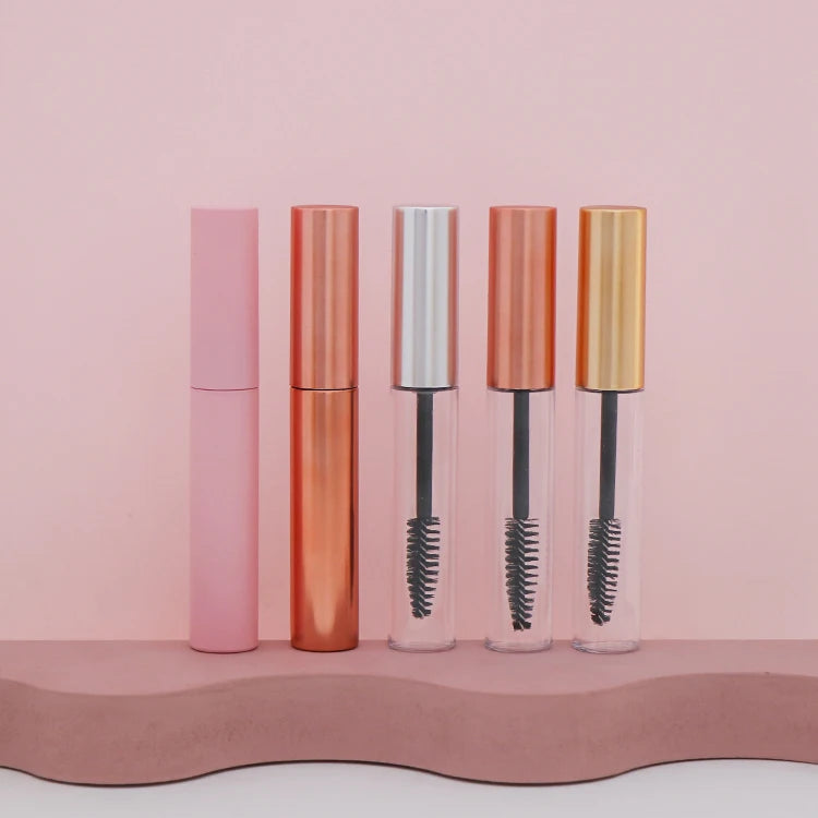 10ml Empty Rose Gold pink Colorful clear Mascara Wand Tubes with Brush