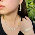 JXX 2025 Luxury Gold Plated Women's Jewelry Set Complete with Cubic Zircon Bracelet Necklace Earrings for Wedding Parties
