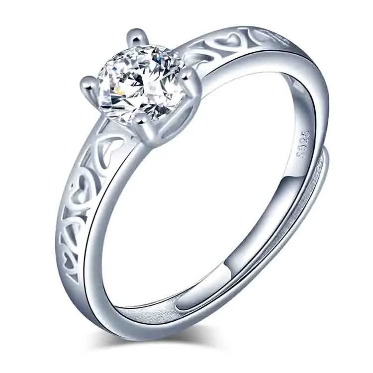 Luxury 925 Sterling Silver Diamond Ring for Women Engagement