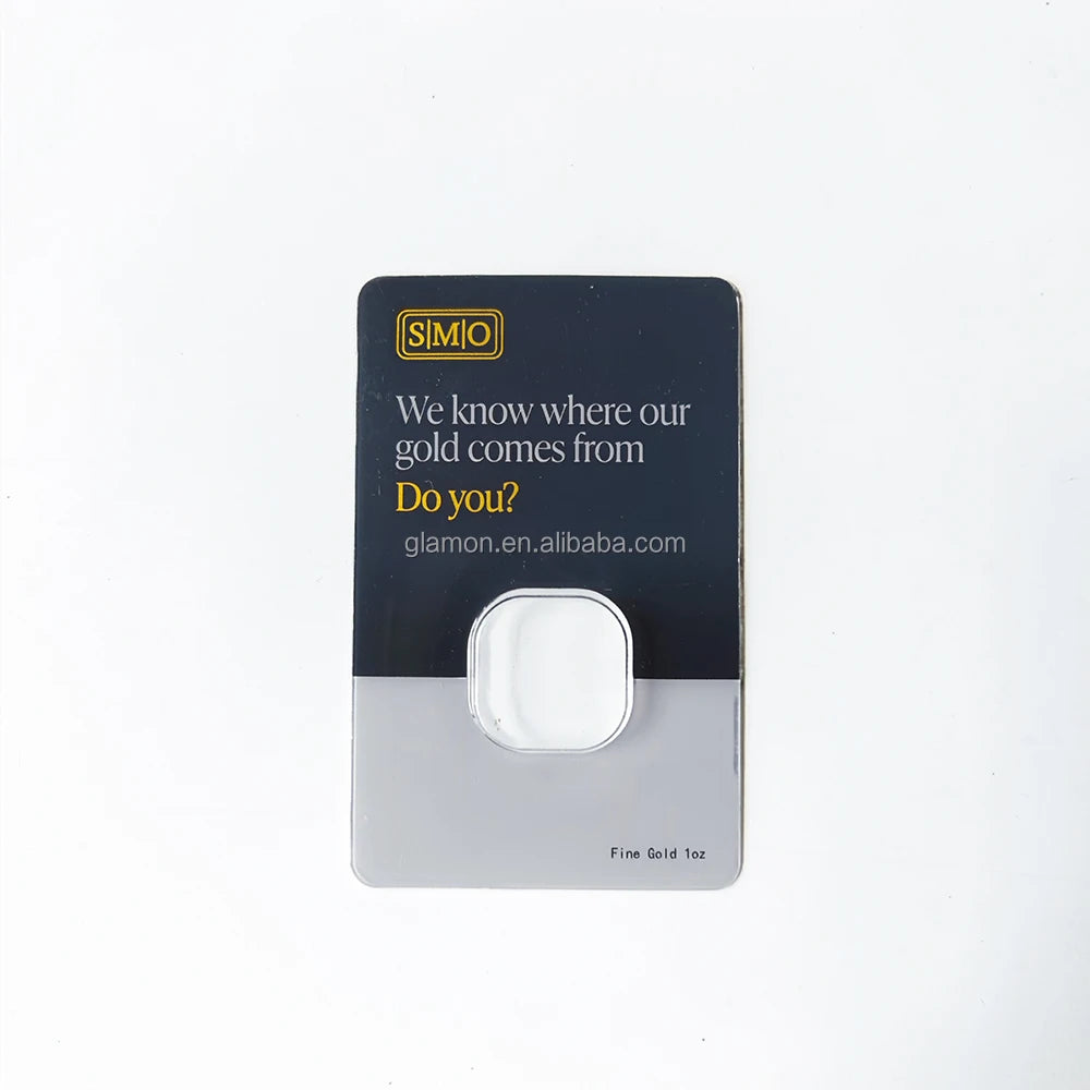 Custom clear Gold bar Bullion Blister Package With Logo Printed Plastic case for Coin