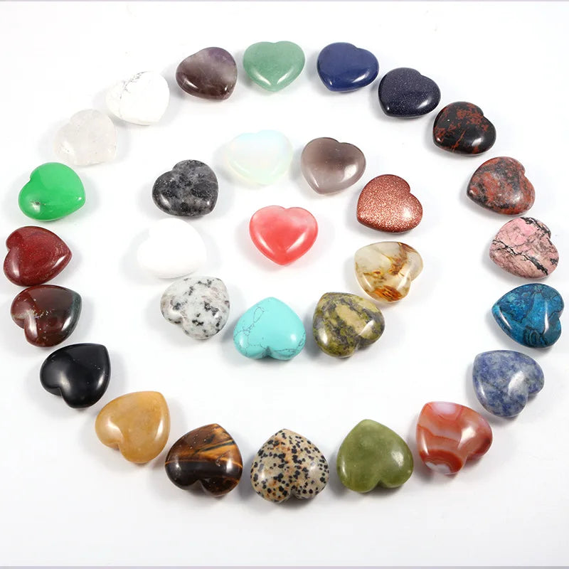 Diy Crystal Mini Heart Natural Stone Mini Heart Healing Stones Craft Gemstones Gifts Crystal Mini Heart