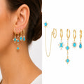 ZUOLA New Arrival Eco-friendly Brass Zircon Earring Set with Chain Tassel Classic Star Moon Shaped 18K Gold Plated for Women MegaBDM
