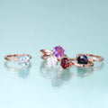 KH075 Abiding Fine Jewelry Manufacturer Six Prong Solitaire 8mm Gemstone Chunky 925 Sterling Silver Women Modern Engagement Ring