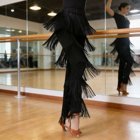 Large Size Latin Dance Fringed Pants Bullfighting Trousers Jazz Tango Dance Costume for Women