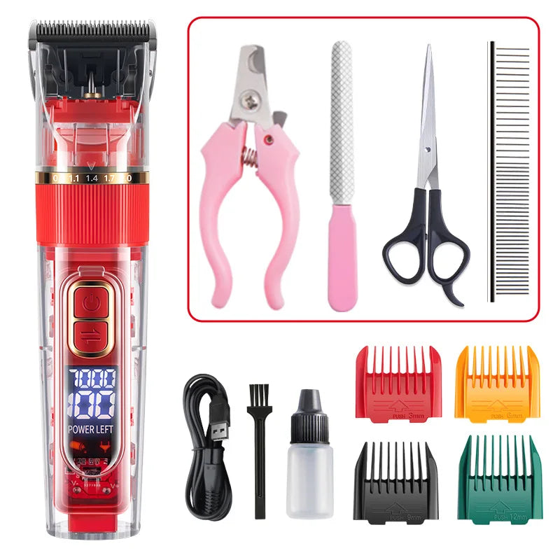 Rechargeable Low-noise Pet Hair Clipper Remover Cutter Grooming Cat Dog Hair Trimmer Electrical Pets Hair Cut Machine