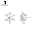 Wholesale Fashion Korean 925 Sterling Silver Earring Christmas Fine Jewelry Marry Christmas Snowflake Earrings for Girls