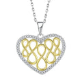 2024 Hot Sell Heart Zircon Pendant Necklace Gold-Plated 8 Infinite Eight Heart Necklace Pendant Jewelry Girl North America
