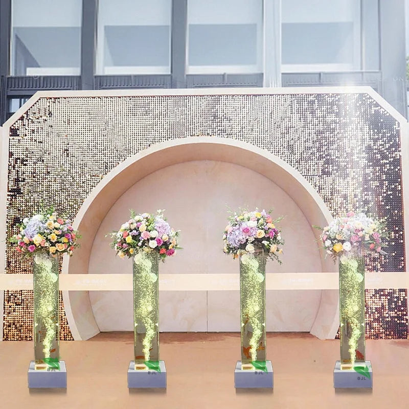 Christmas Wedding Party Show Light Decoration LED Water Bubble Flower Column Lamp Home Decor