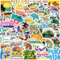 50PCS Latin America Pura Vida Trendy Outdoor Travel Summer Beach Scenery Costa Rica Sticker