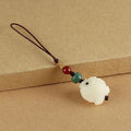 Natural Bodhi Fish Mobile Phone Pendant Hand-woven Rope Hanging Ornaments Fish Key Ring  Bag Pendant Car Hanging Accessories