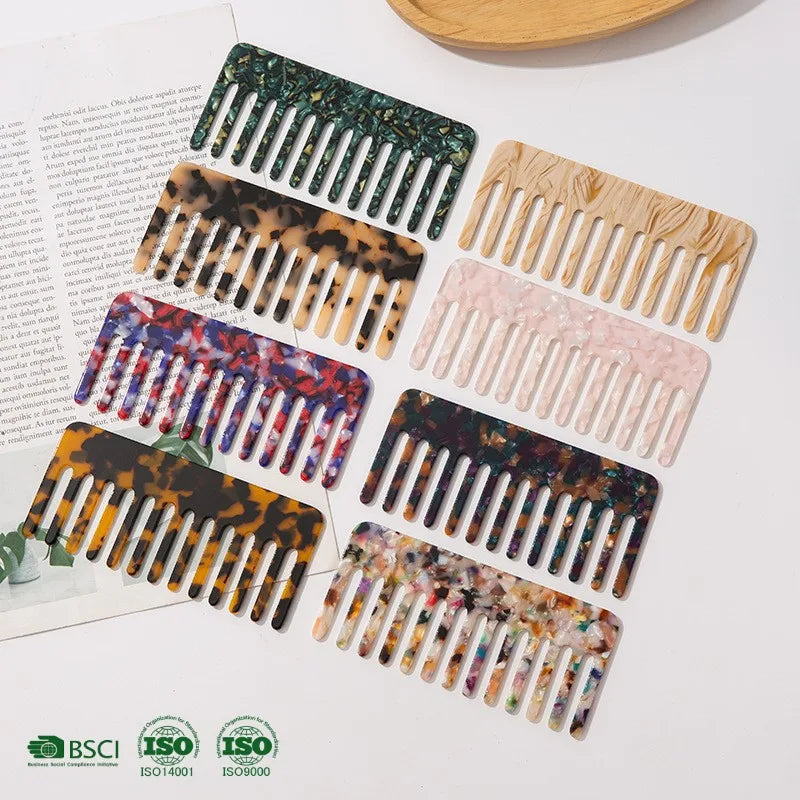 BSCI Factory YHJ Wholesale Hair Combs Custom Acetate Hair Comb Anti-Static Hair Straightener Comb for Women