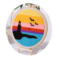 Custom Easy Poke Embroidery Kit Landscape Sea Tower Punch Needle Art Kits Knitting for Beginners Adults