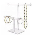 Modern 2-Tier Acrylic Jewelry Display Rack Foldable Lucite Stand Organizer for Bracelet Bangle Display Top Tabletop Display