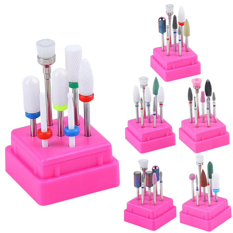 TAMAX NAD009 Nail Polisher Nail Drill Ceramic Head Replacement Accessories Stainless Steel Grinding Bits for Acrylic Nails