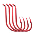 Hot Sale 1#~8/0 Red Octopus Single Fishing Hooks High Carbon Steel for Saltwater & Freshwater Sea Ocean Boat Fishing