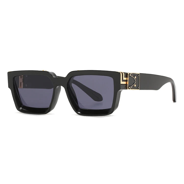 Trending Retro Oversized Plastic UV400 Rectangle Branded Square Sunglasses Men Sun Glasses