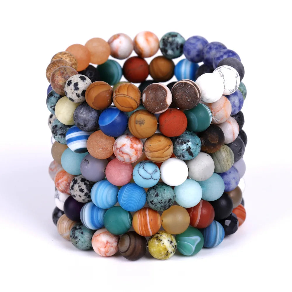 Natural Universe Gem-stone Solar System galaxy Eight Planets Agate Beads Charm Bracelet Jewelry Bracelets Jewelry