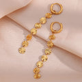 Minimalist 18K Gold Plated Stainless Steel Snowflake Shape Tassel Chain Earring Dangle Drop Long Earrings