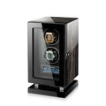 MINEESI Luxury 2-Slot Automatic Watch Winder Fingerprint Touch Screen Control Protective Interior Backlight Watch Storage Case
