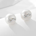 Peishang Wholesale Jewelry 925 Sterling Silver 14K Gold Plated Infinity  Bread Freshwater Pearl Stud Earrings