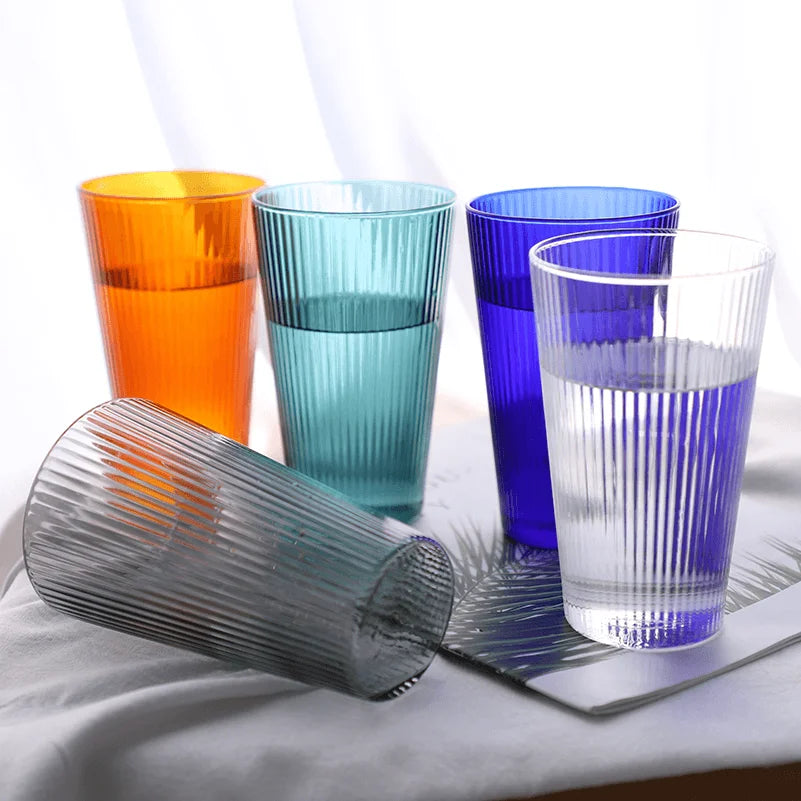 Large Capacity Hand Blown Lead Free Eco-Friendly Heat Resistant Borosilicate Glass Customized Color 500ml Water Fruit Juice Cup