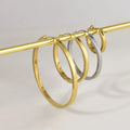 Pendientes De Acero Inoxidable Stainless Steel Gold Plated Jewelry Exaggerated Simple Big Large Circle Hoop Earrings