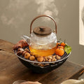 Wholesale Handmade  Glass Teapot With Filter Heat Resistant Coffee Kettle
