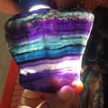 Wholesale Natural Rough Crystal Quartz Raw rainbow Fluorite Slice for Sale