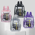 Wholesale Cheap Transparent PVC Backpack Waterproof Clear School Bag with Letter Pattern for Kids Women Outdoor Travel Backpack