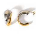 Smooth Mixed Color Stainless Steel Open Round Jewelry Waterproof Chunky Gradient C Shaped Bold Stud Earrings for Women