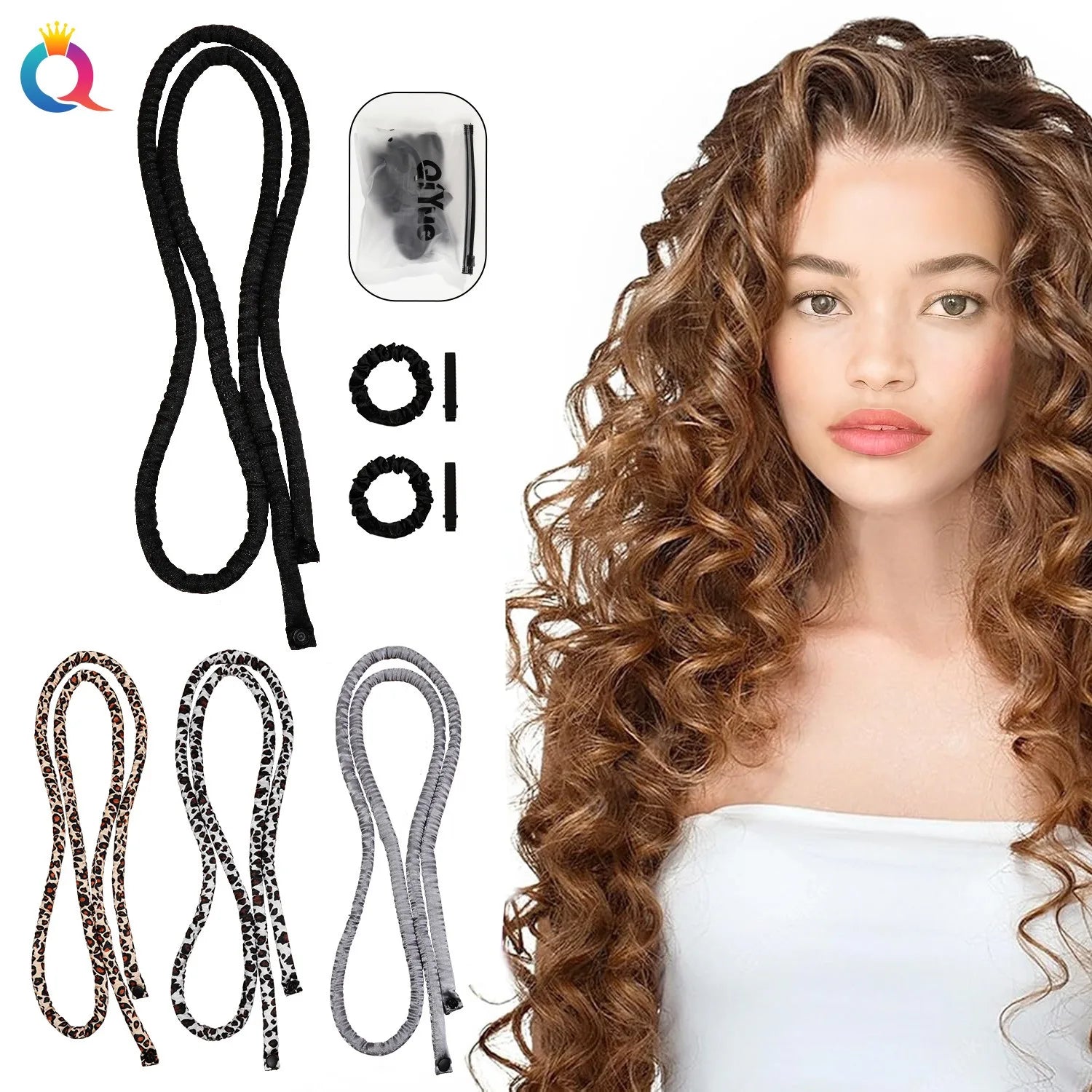 QIYUE Heatless Overnight Curling Tool - Extra-Length Soft Waves for Long Hair Women's Hair Accessories