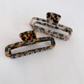 11.8CM Fashion Leopard Hollow Square Solid Acetate Hair Claws Temperament Hair Claws for Girls Custom Wholesale