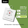Customizable Recycled Luxury Logo Paper Bag for Packaging Shopping Wedding Gifts Classic for Household Restaurant Supermarkets