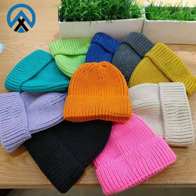 Wholesale Knitted Beanies with Custom LOGO Designer Acrylic Warm Skully Winter Wool Hat Multicolor Embroidery Outdoor Print