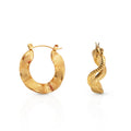 Chris April Fashion Jewelry 316L Stainless Steel 18k PVD Gold Plated Irregular C Shape Swaying Skirt Hoops Earring