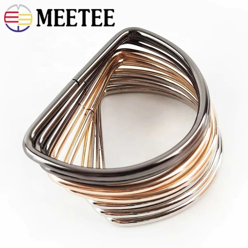 Meetee BF331 9.2cm Bag Hardware Accessories DIY Handmade Iron Ring Shaped Bag Handles for Handbag Woven Bag Handles