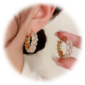 GT Manufacturer Wholesale Fashion Hoop Leaf Zircon Earrings for Women