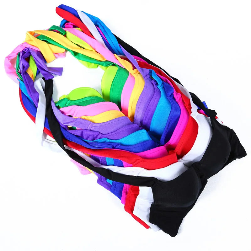 Wholesale Colorful Sexy Strap Adjustable Basic Bra B/C Cup Belly Dance DIY Accessories Lingerie for Women