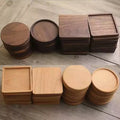 Factory Custom Size Round Square Walnut Bamboo Coaster Acacia Wood Drink Cup Wooden Coaster for Coffee Tea Beer Custom Logo