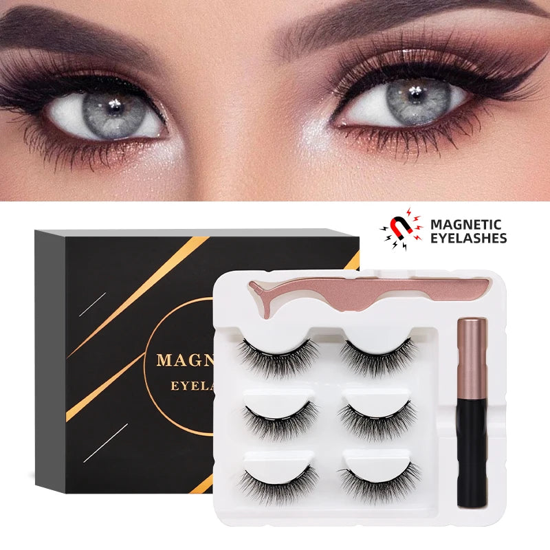 Wholesale Magnetic False Eyelash Magetic Lashes Private Label and Custom Magnetic Eyelashes Kit with Magnets Eye Lashes Eyeliner